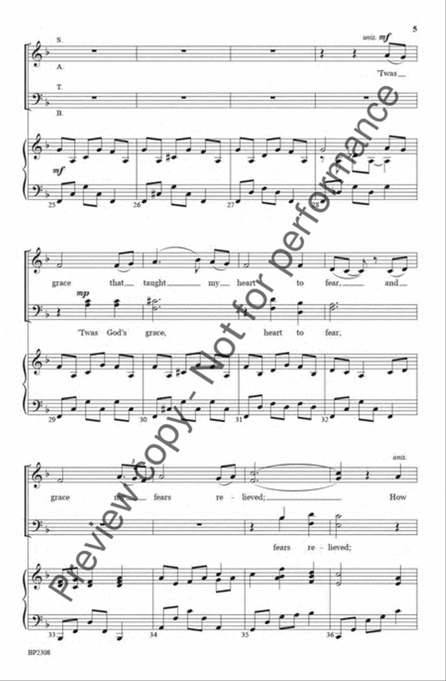Amazing Grace - Hayes Amazing Grace - Hayes 4-Part scores gallery preview page 5