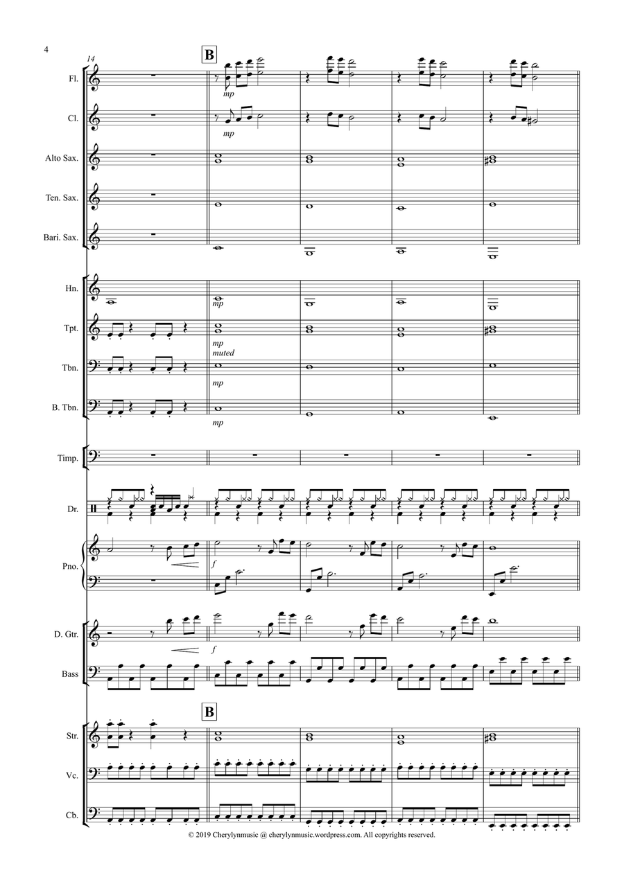 Beethoven and A Bumble Bee (Orchestral Medley of Fur Elise & Flight of the Bumblebee) Concert Band scores gallery preview page 4