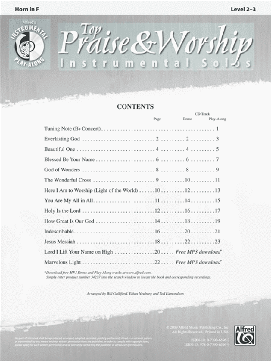 Top Praise & Worship Instrumental Solos Horn Solo scores gallery preview page 2