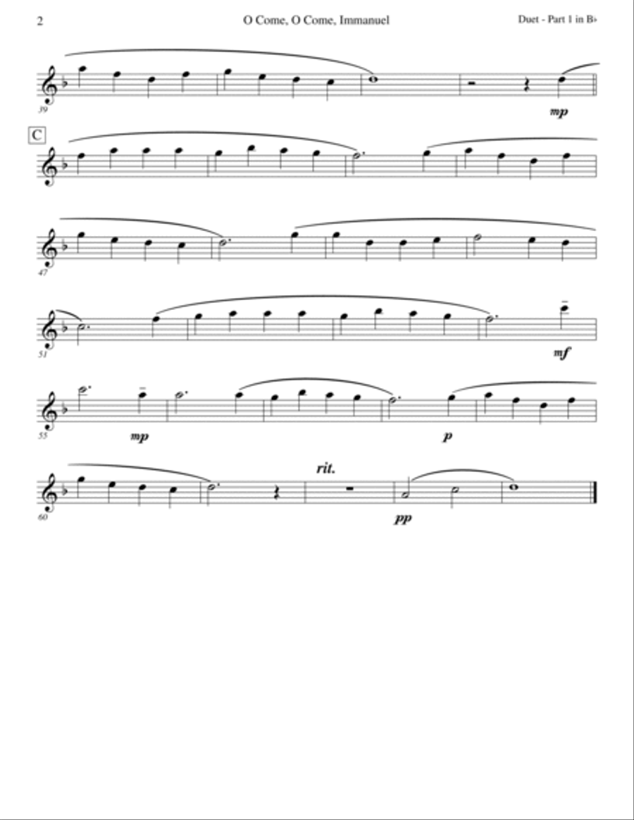 O Come, O Come, Immanuel (Emmanuel) - Sax Duet Woodwind Duet scores gallery preview page 5