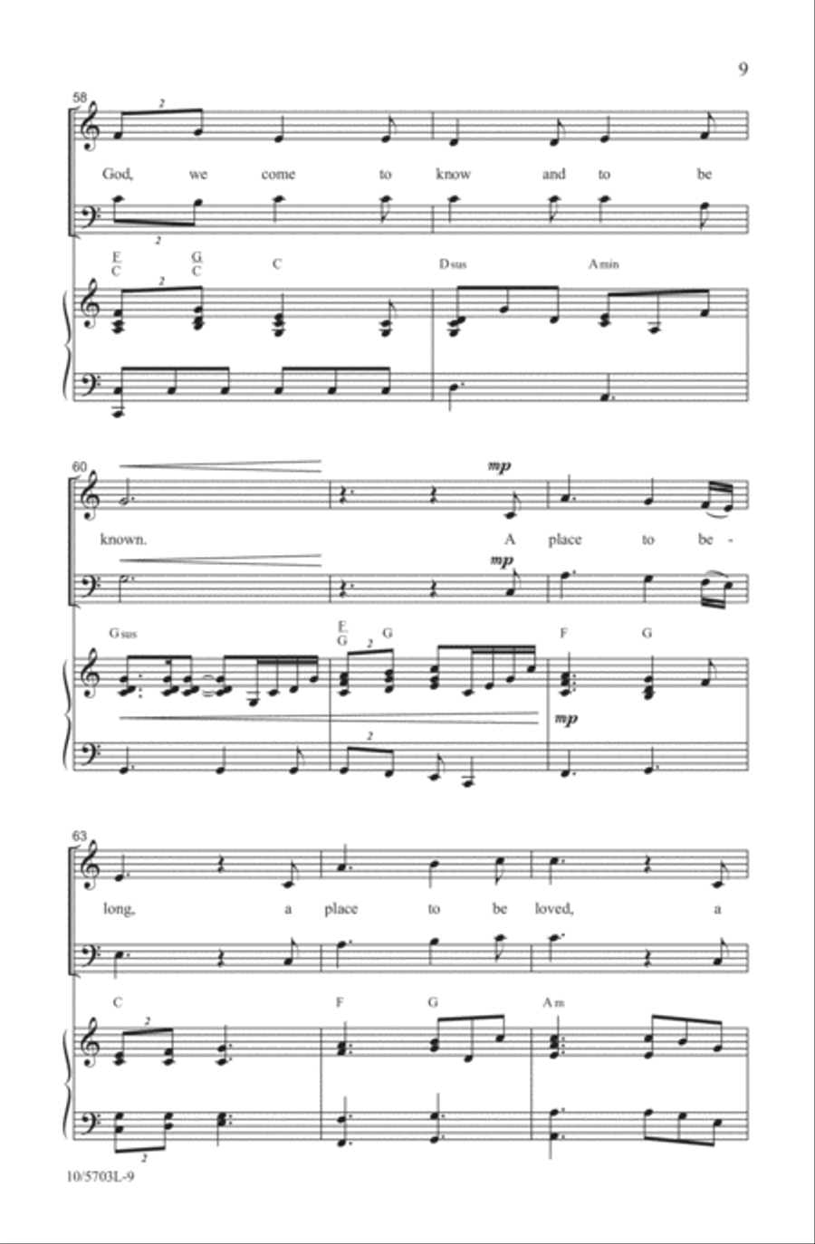 A Place to Belong 4-Part scores gallery preview page 9