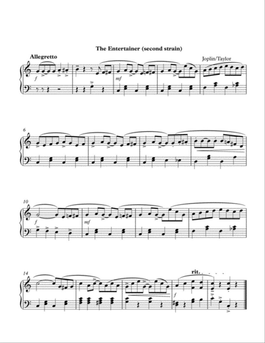 The entertainer (2nd Strain) Piano Solo scores gallery preview page 1