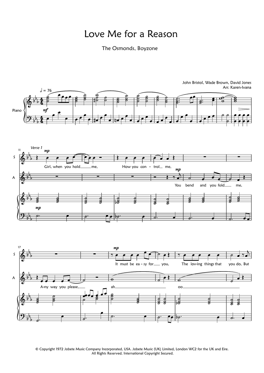 Love Me For A Reason Love Me For A Reason SA scores gallery preview page 1