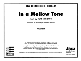 Book cover for In a Mellow Tone: Score
