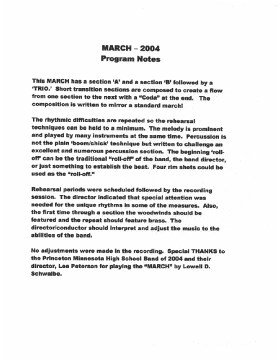 March (2004) Small Ensemble scores gallery preview page 3