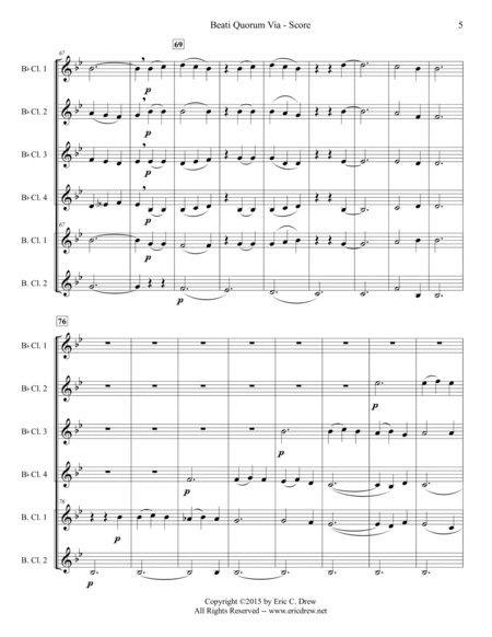 Beati Quorum Via (for Clarinet Choir)