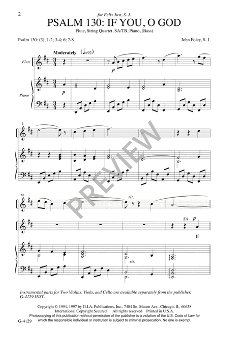 Psalm 130: If You, O God Psalm 130: If You, O God 2-Part scores gallery preview page 2