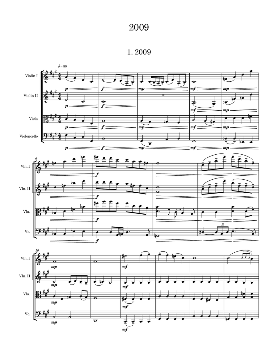 2009 String Quartet scores gallery preview page 1