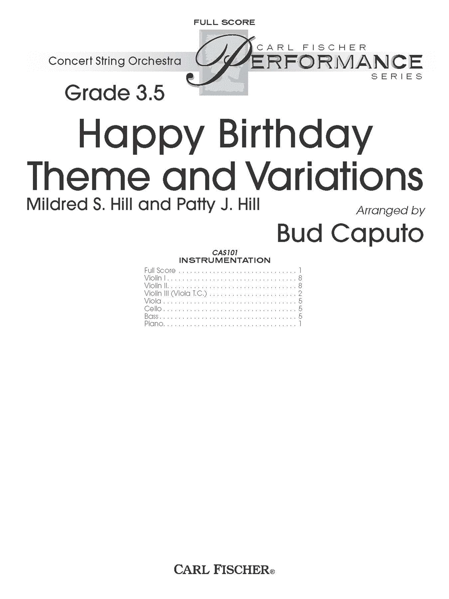 Happy Birthday Theme and Variations