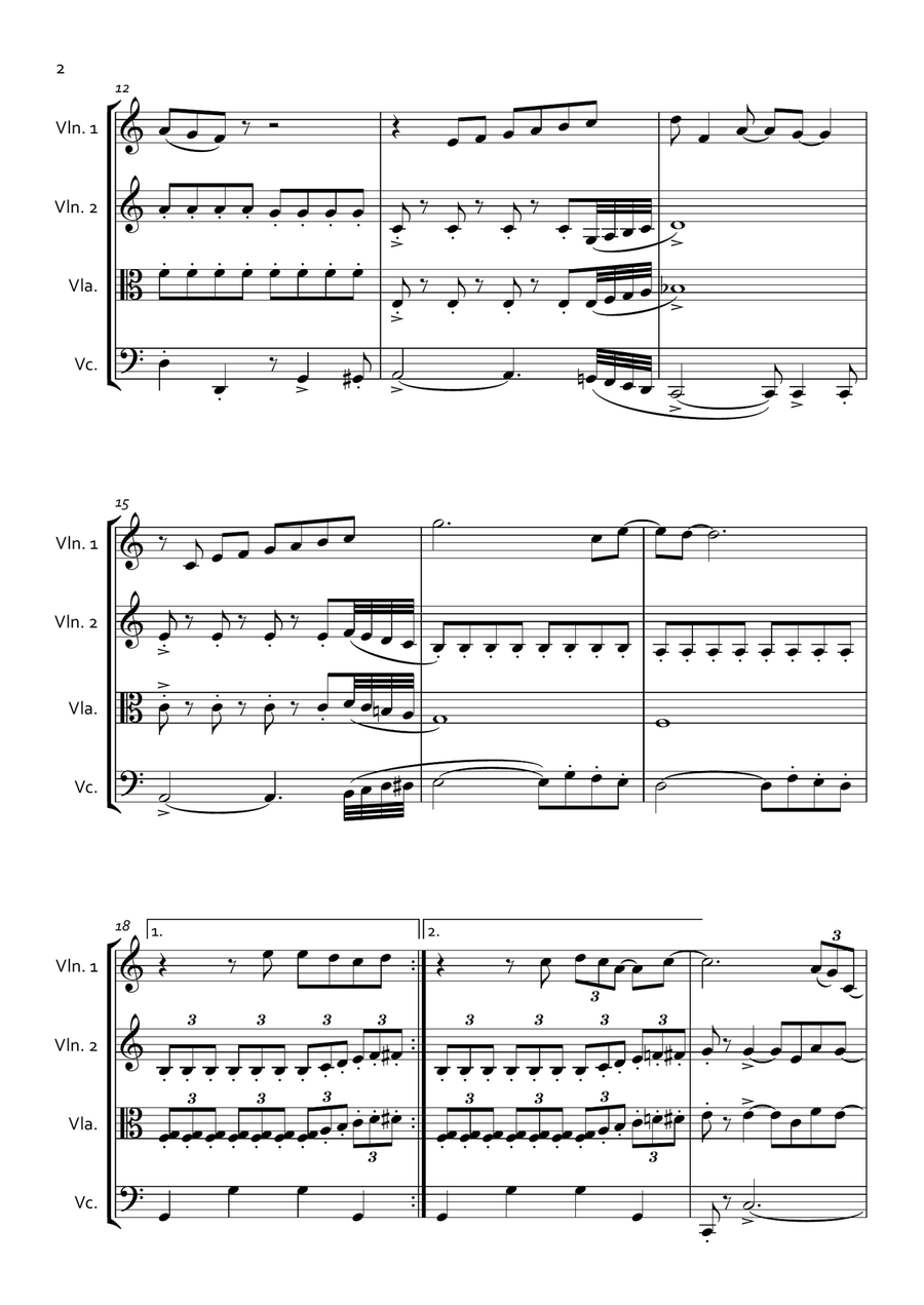Wouldn't It Be Nice String Quartet scores gallery preview page 2