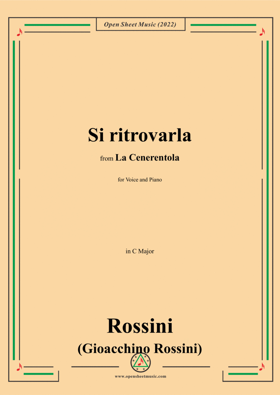 Rossini-Si ritrovarla,in C Major,from 'La Cenerentola',for Voice and Piano Voice Solo scores gallery preview page 1