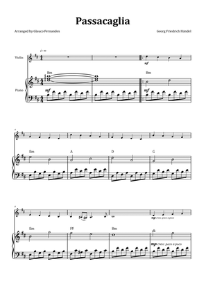 Passacaglia by Handel/Halvorsen - Violin & Piano with Chord Notation
