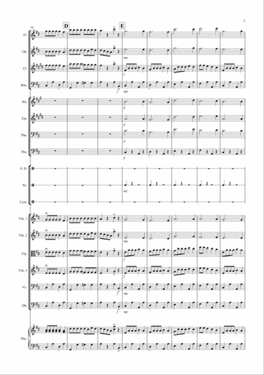 Dance of the Reed Pipes (Fantasia from Nutcracker) for School Orchestra Full Orchestra scores gallery preview page 3