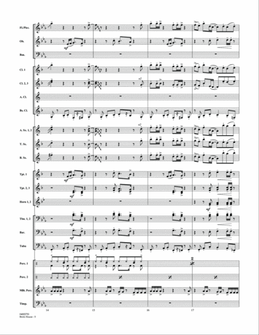 Brick House - Conductor Score (Full Score)