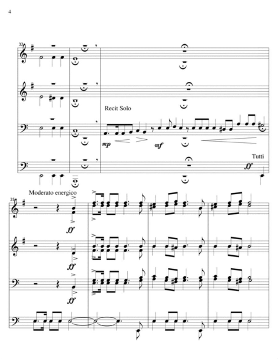Psalm 22-Mendelssohn-Low Brass octet Brass Ensemble scores gallery preview page 4