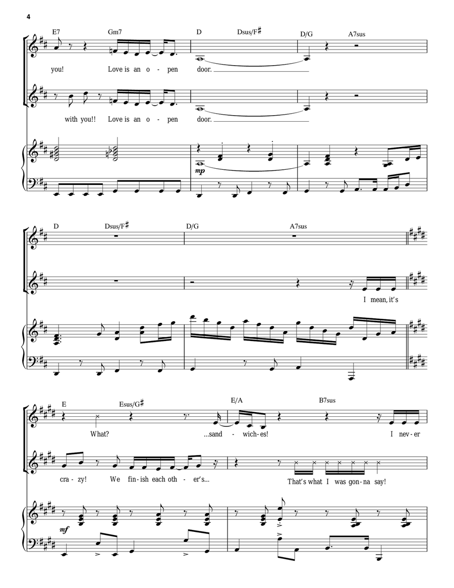 Love Is An Open Door (from Frozen) Piano, Vocal scores gallery preview page 4
