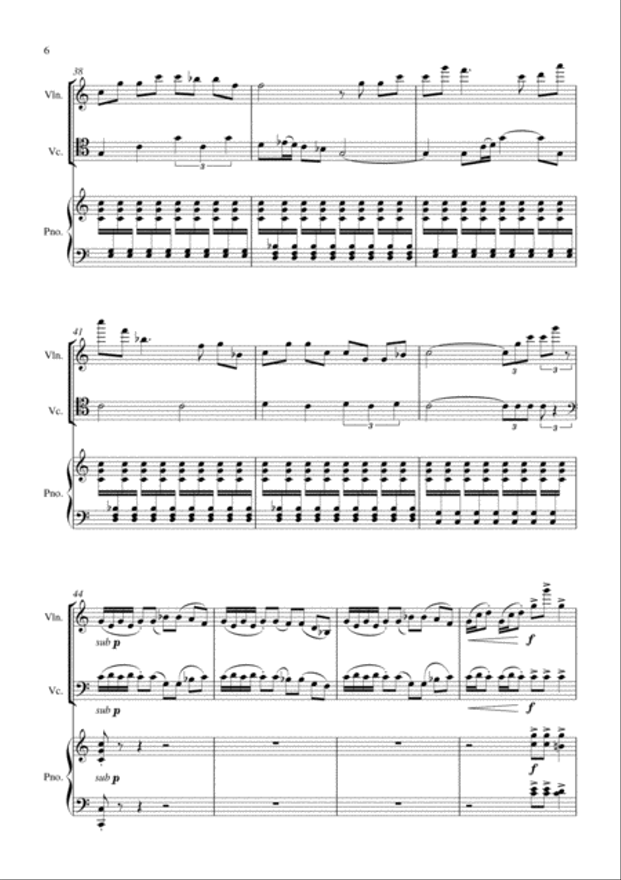 Carson Cooman: Springburst (2007) for piano trio Piano Trio scores gallery preview page 6
