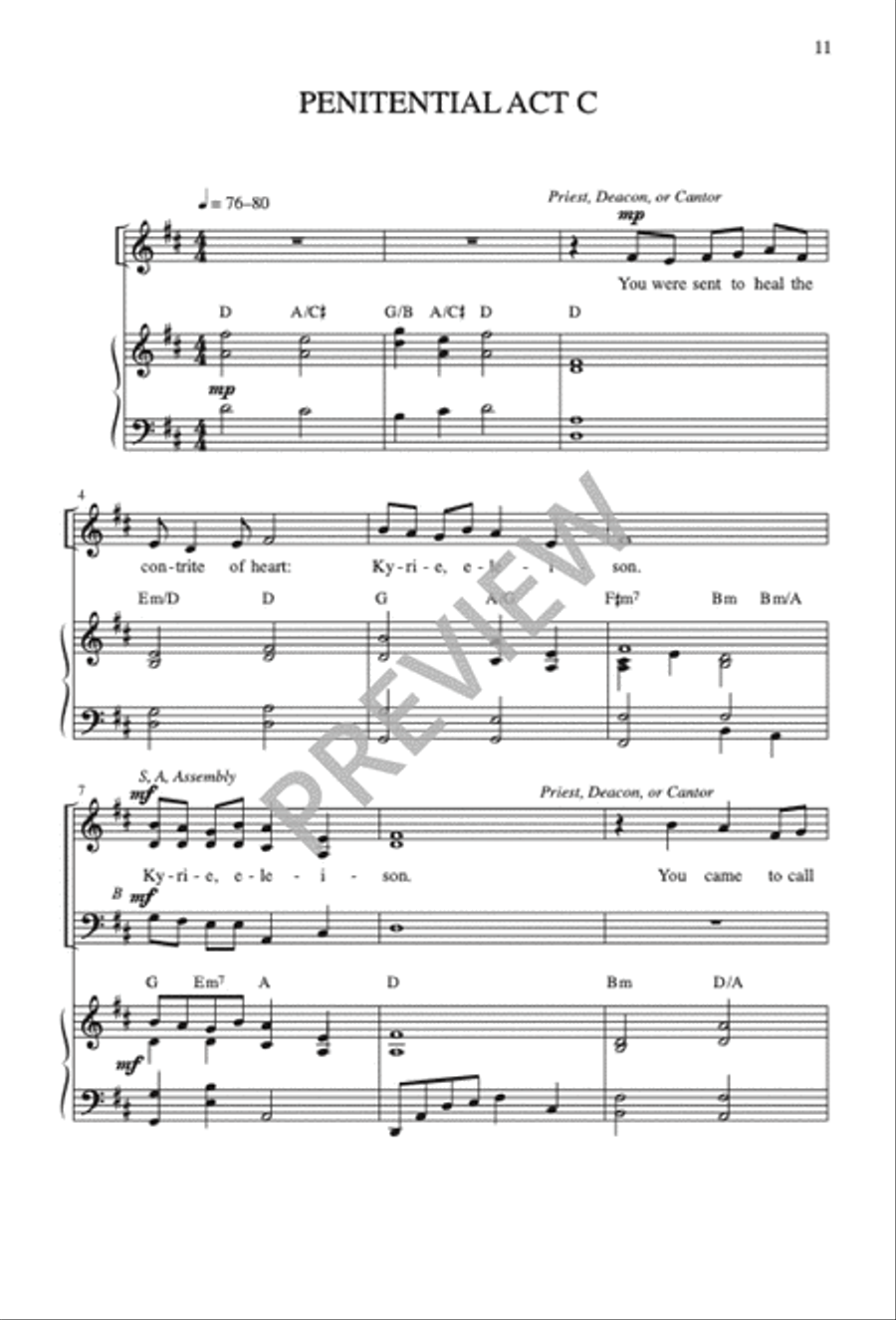 Mass of Joy and Peace, Tenth Anniversary edition - Choral / Accompaniment edition 3-Part scores gallery preview page 12