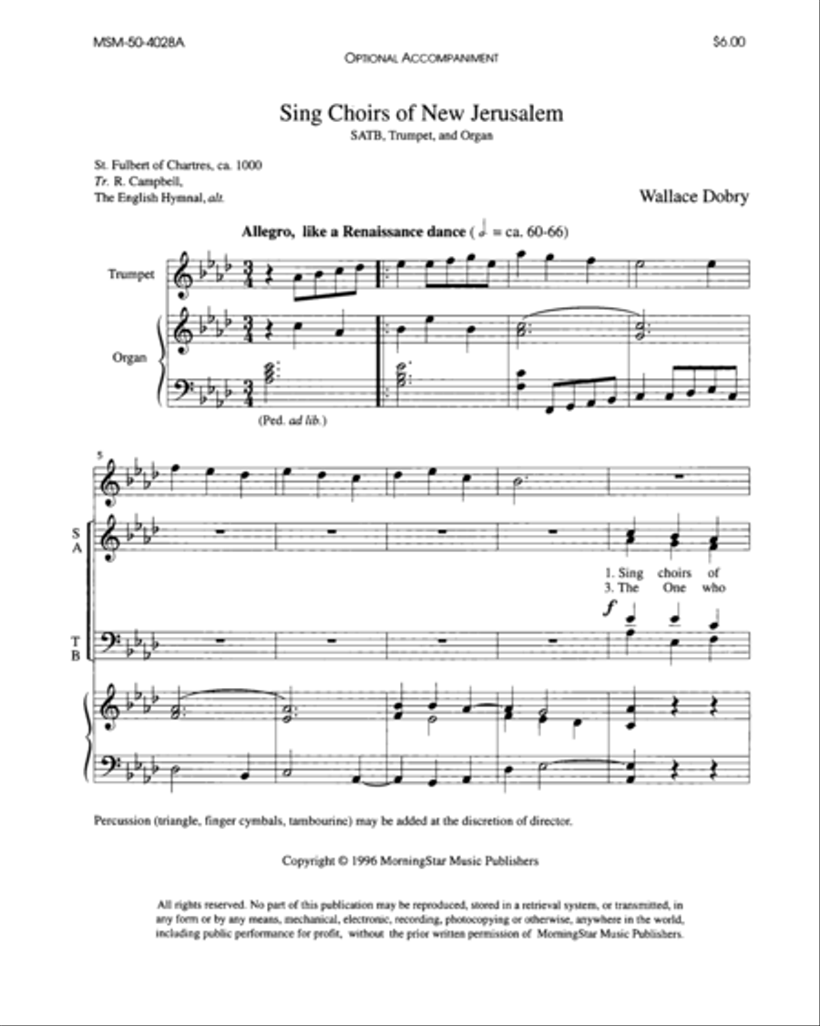Sing Choirs of New Jerusalem Choir scores gallery preview page 1