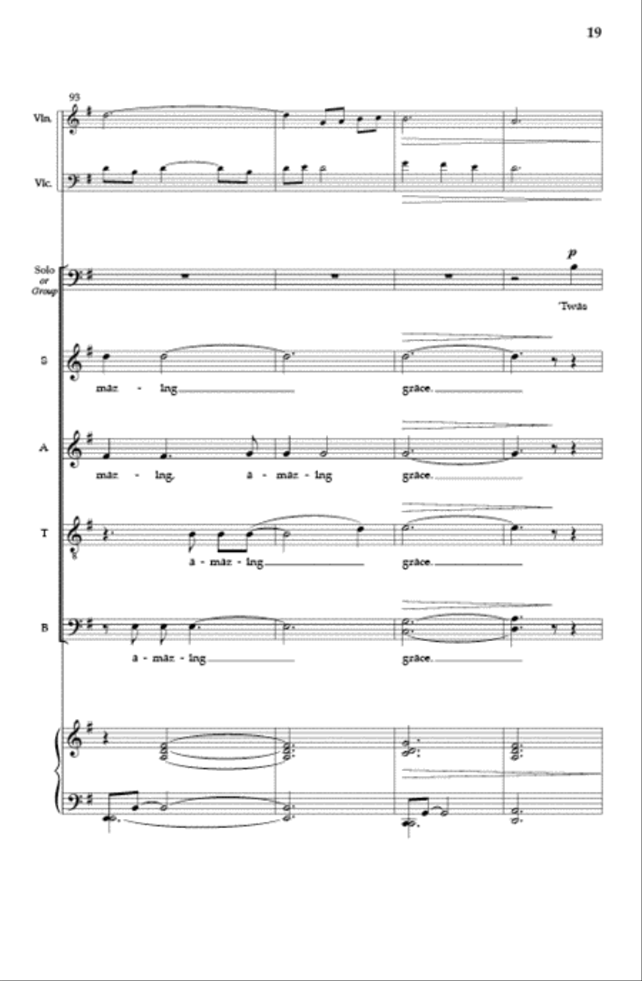 Amazing Grace (SATB) 4-Part scores gallery preview page 18