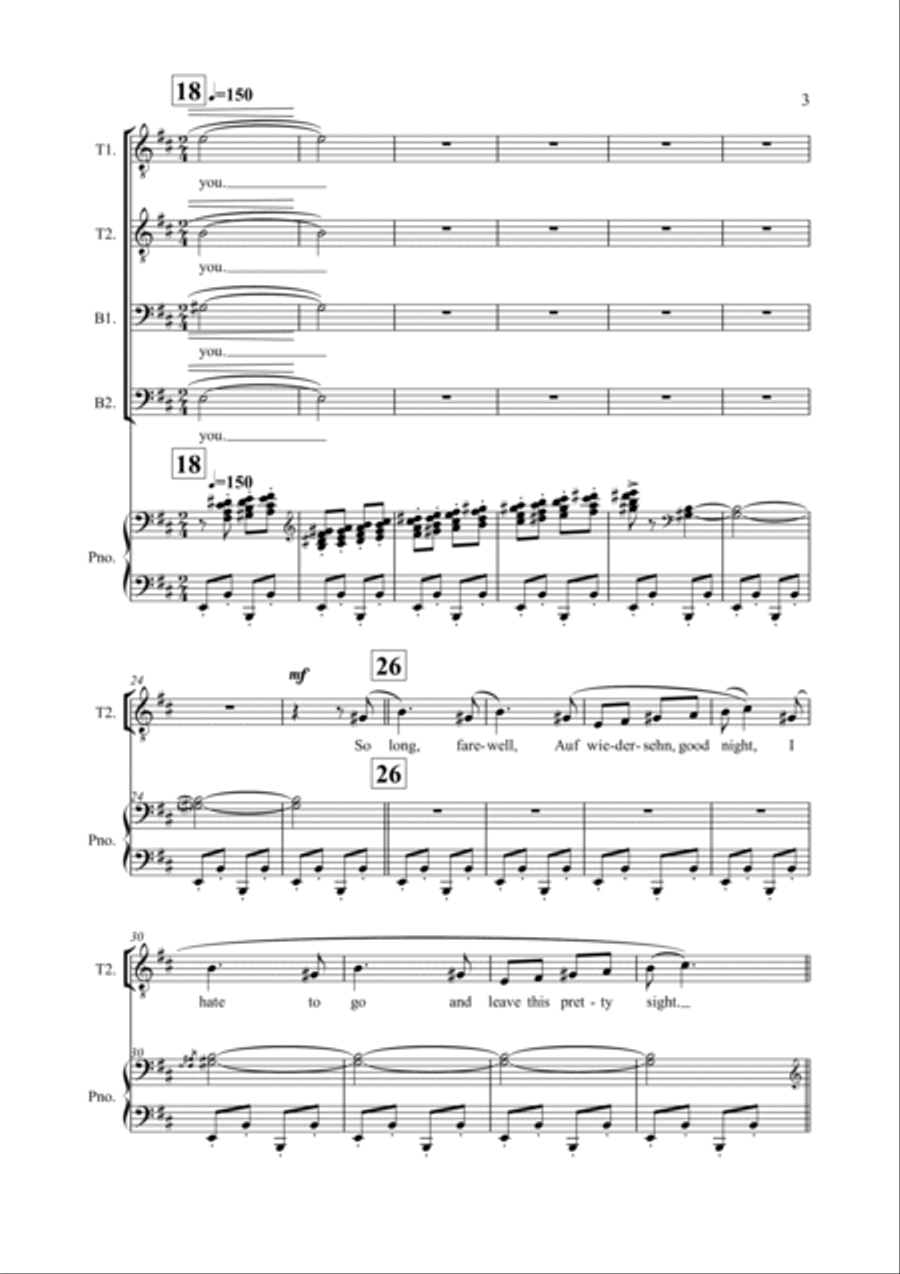 So Long, Farewell TTBB scores gallery preview page 3