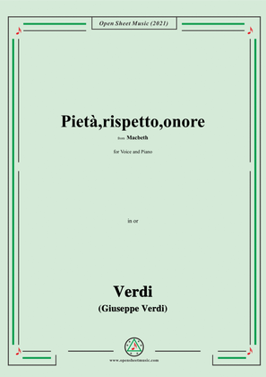 Book cover for Verdi-Pietà,rispetto,onore,from Macbeth,for Voice and Piano