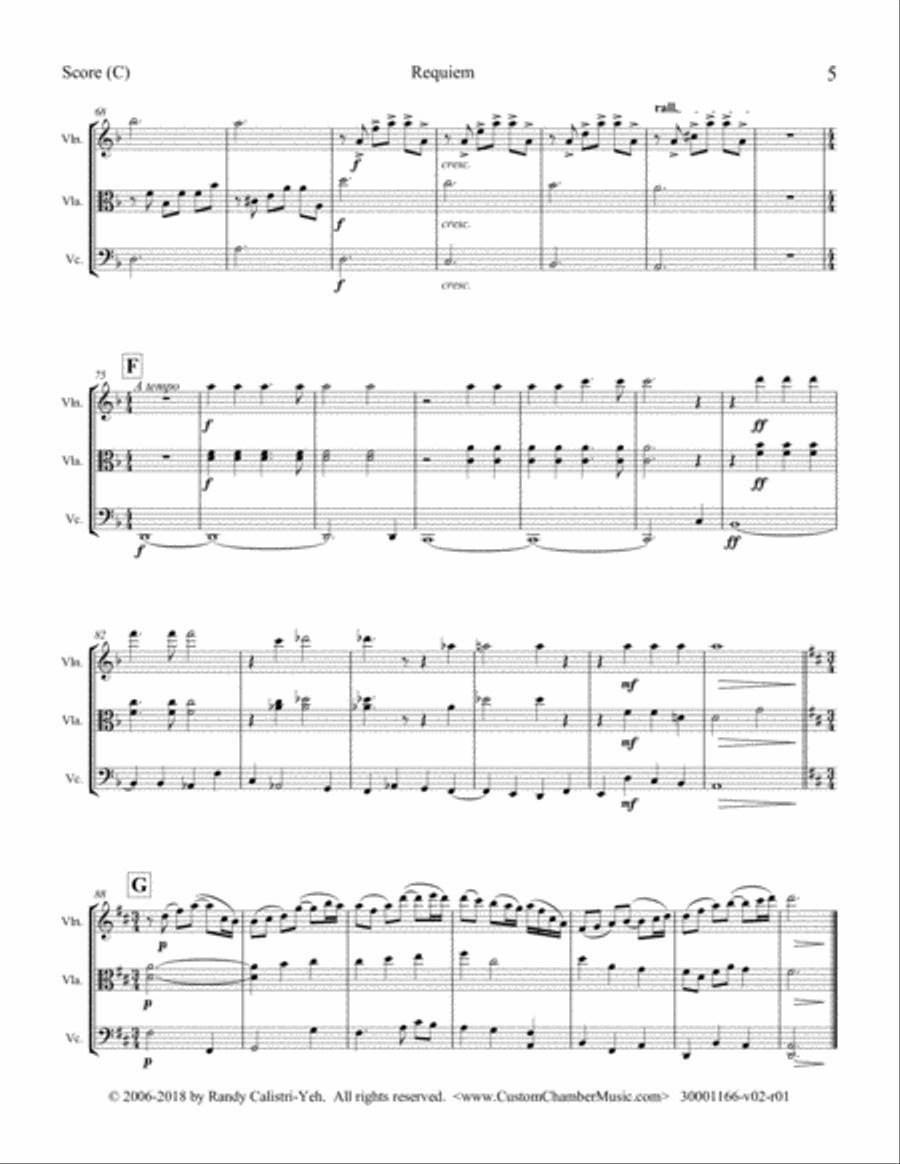 Faure Requiem (string trio) String Trio scores gallery preview page 6
