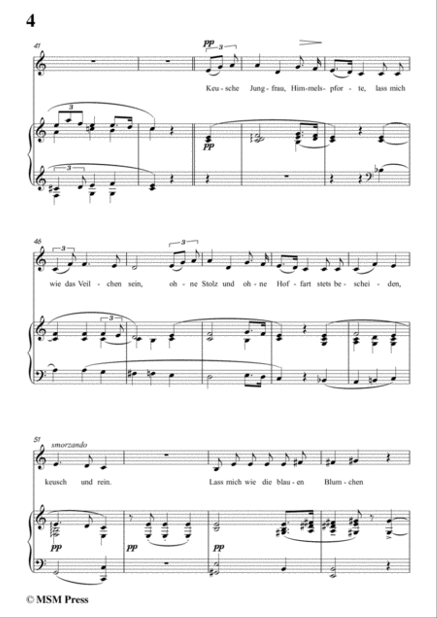 Liszt-Das veilchen in C Major,for Voice and Piano Voice Solo scores gallery preview page 6