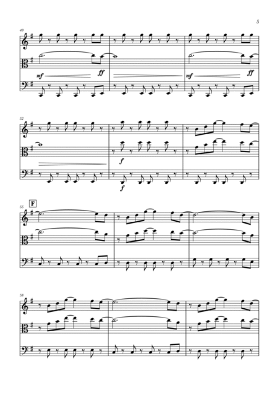 Viva La Vida Viva La Vida String Trio scores gallery preview page 5