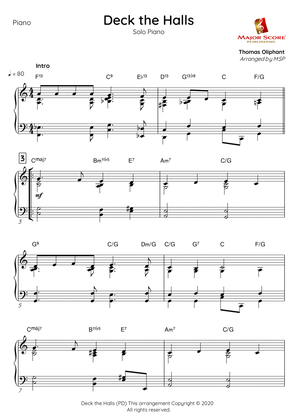 Deck the Halls sheet music | Solo Piano (C)