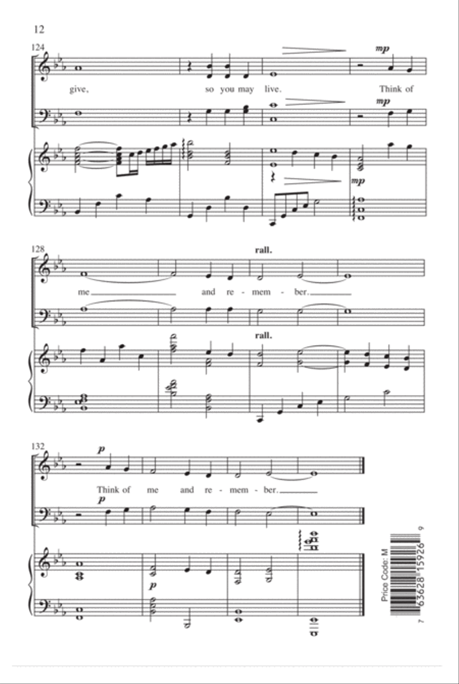 Think of Me and Remember 4-Part scores gallery preview page 13