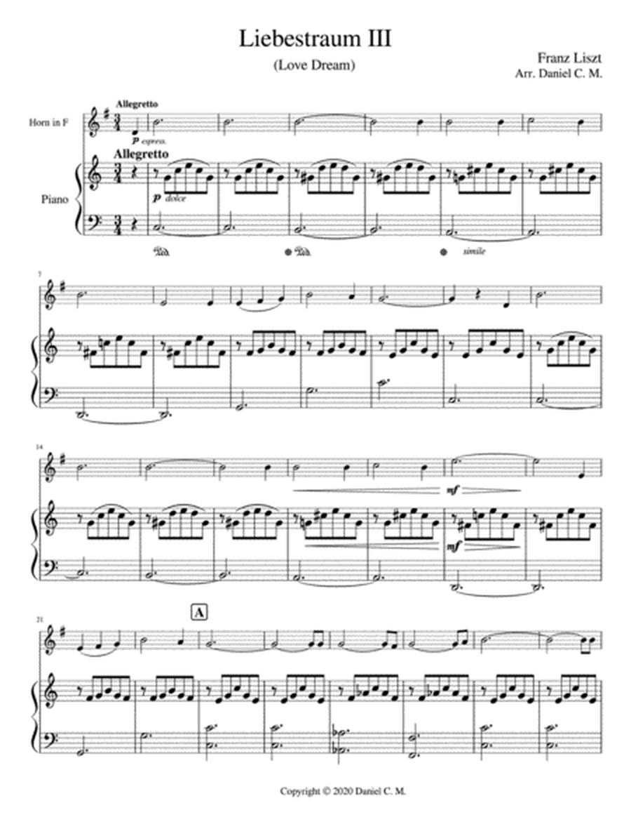 Liebestraum for horn and piano (easy) image number null