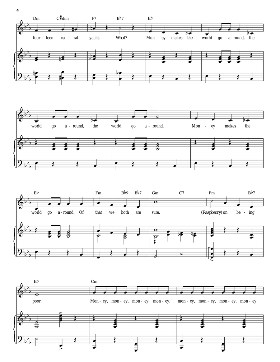 Money, Money Money, Money Piano, Vocal scores gallery preview page 4