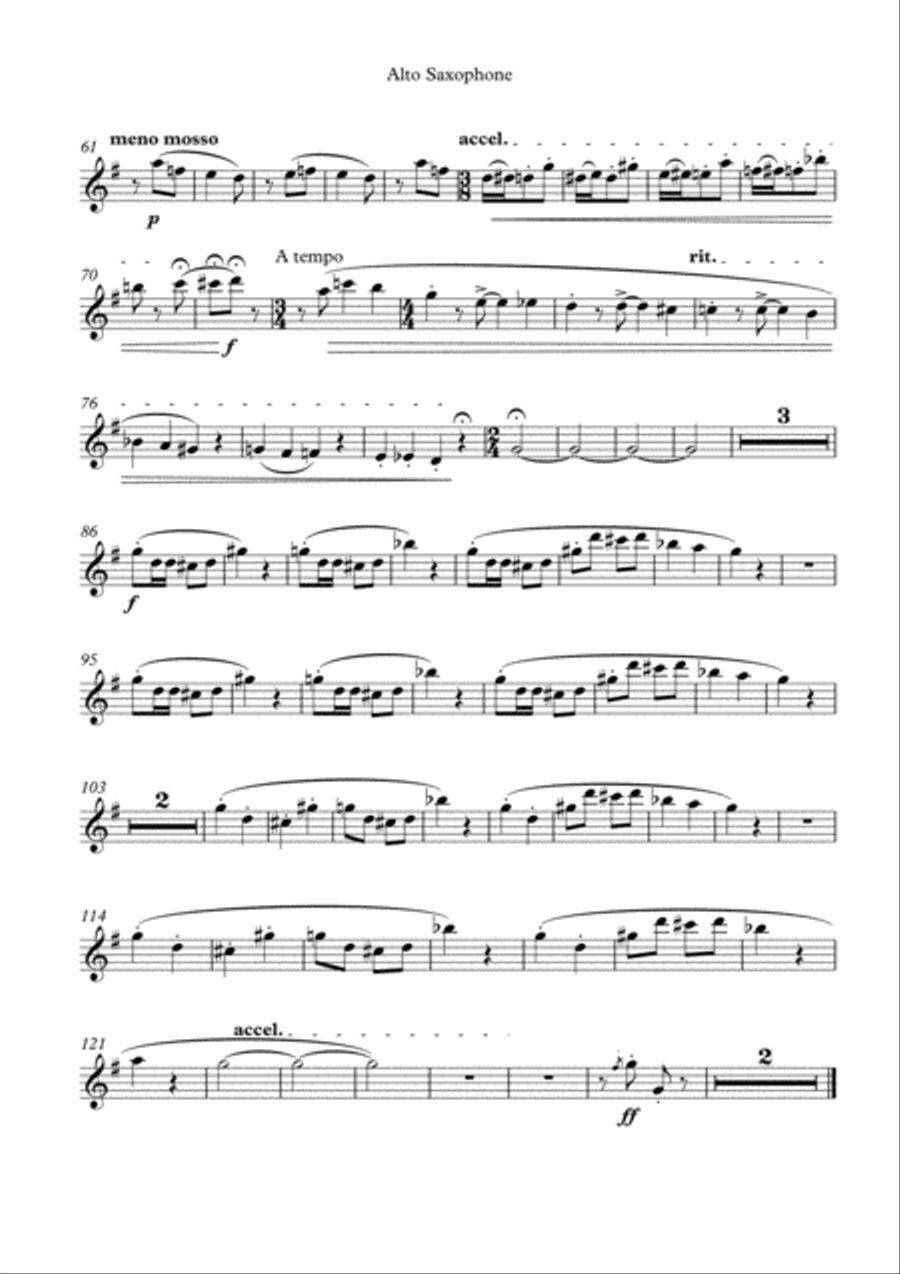 Corona Parade for Alto Sax and Piano from the Corona Suite by Simon Peberdy Alto Saxophone scores gallery preview page 3