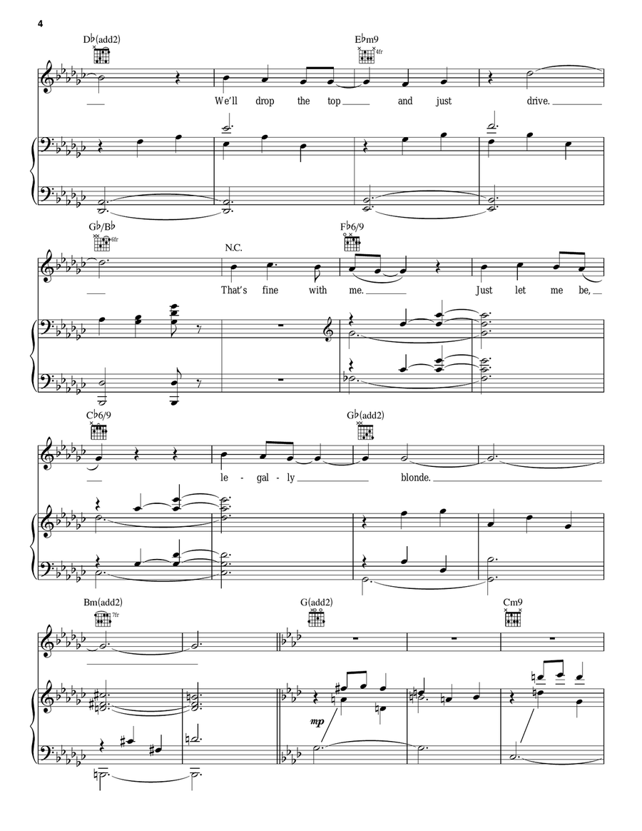 Legally Blonde Piano, Vocal scores gallery preview page 4