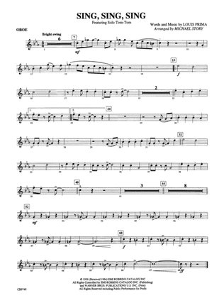 Sing, Sing, Sing (featuring Solo Tom-Tom): Oboe