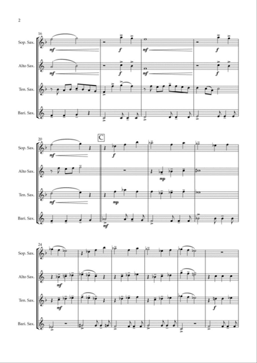 Uptown Girl Uptown Girl Saxophone Quartet scores gallery preview page 3