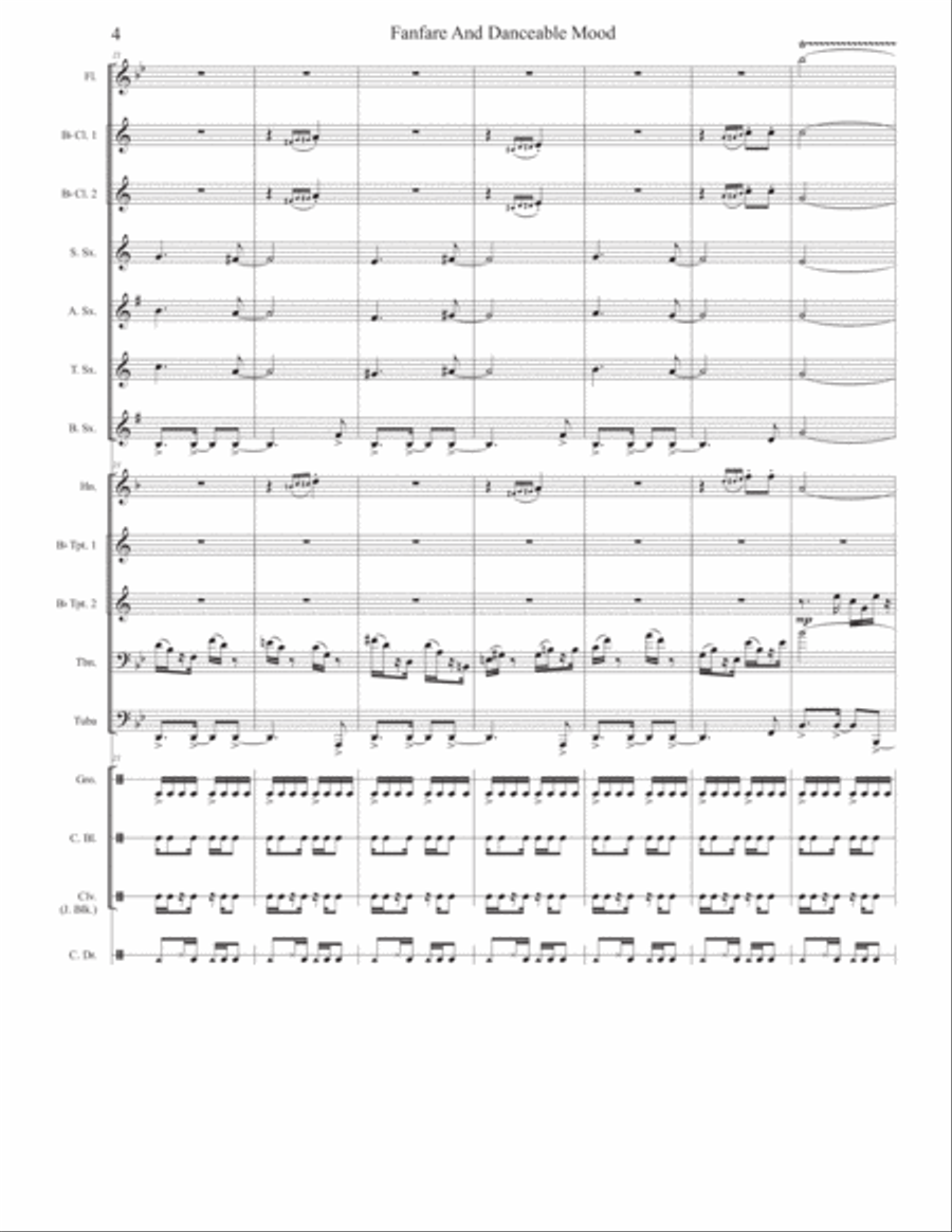 Fanfare and Danceable Mood For Small Wind Ensemble Concert Band scores gallery preview page 6