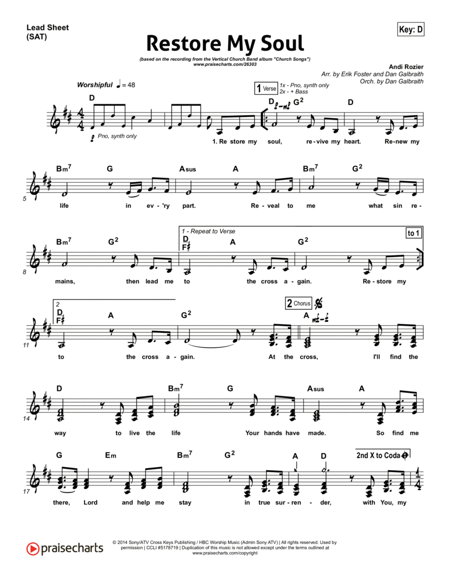 Restore My Soul Restore My Soul Piano scores gallery preview page 1
