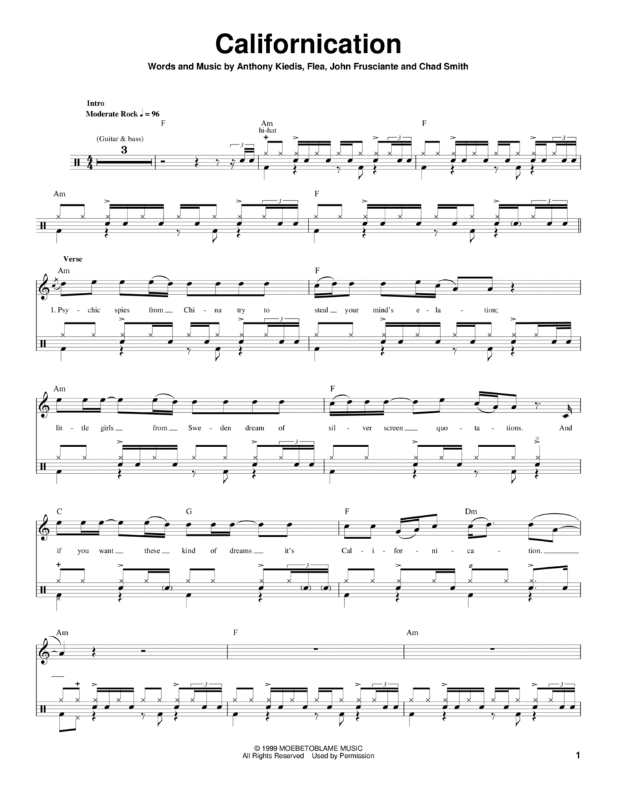 Californication Drum Set scores gallery preview page 1
