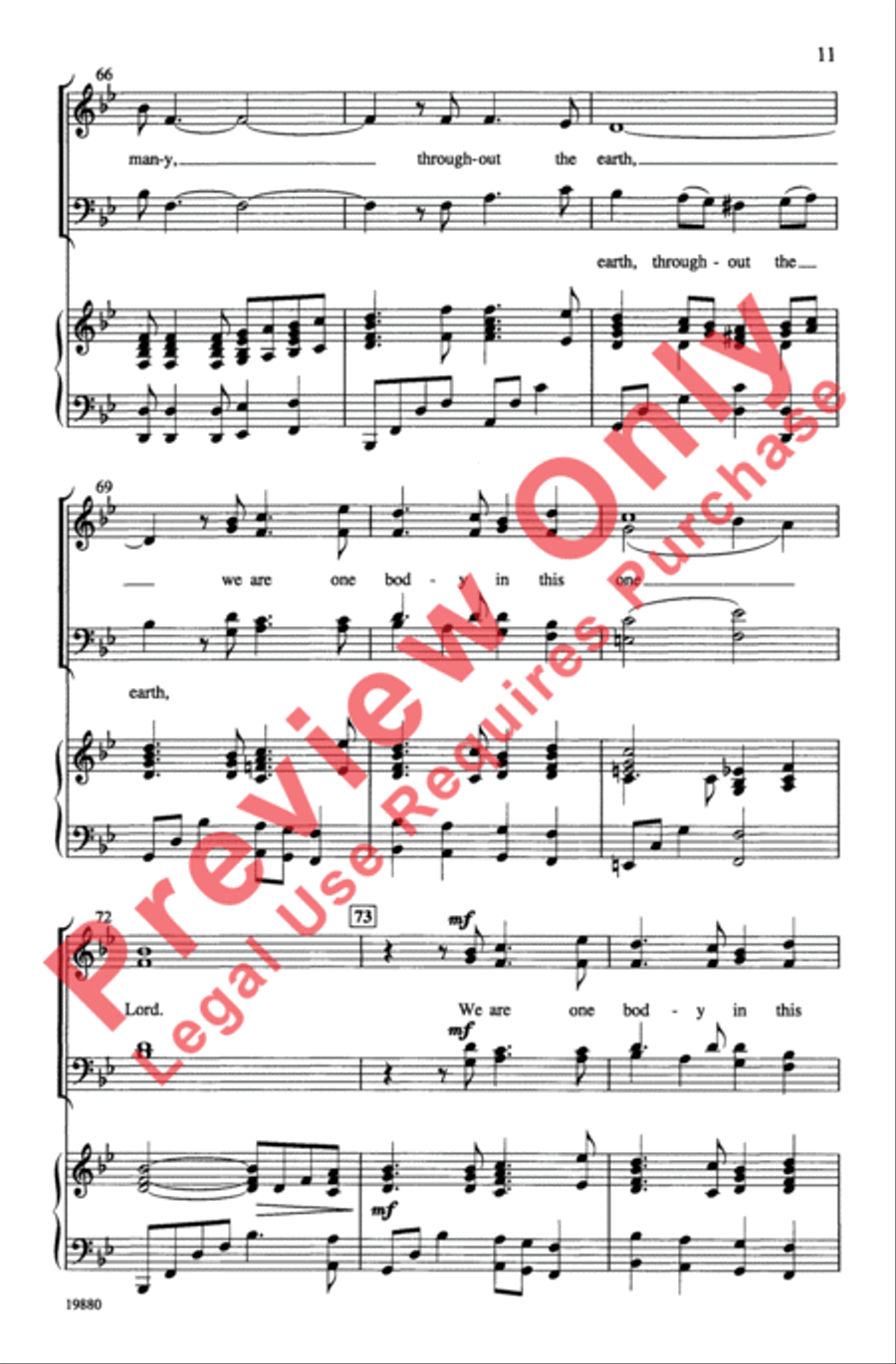 One Bread, One Body One Bread, One Body 4-Part scores gallery preview page 11