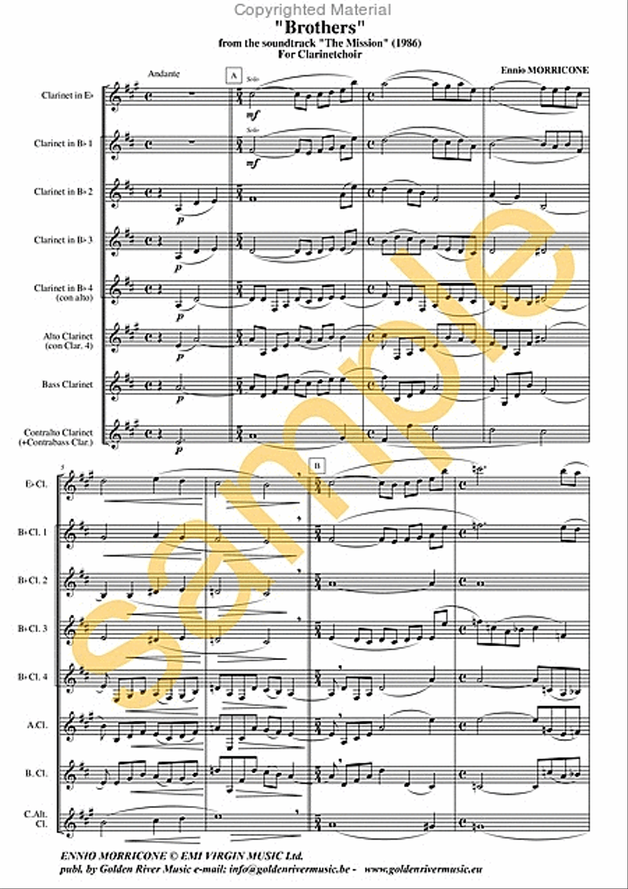 Brothers & Gabriels oboe for clarinet choir Clarinet Choir scores gallery preview page 2