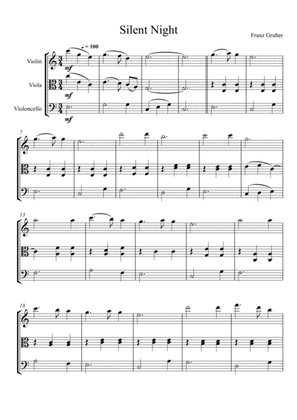 Franz Gruber - Silent Night (Violin, Viola and Violoncello Trio)
