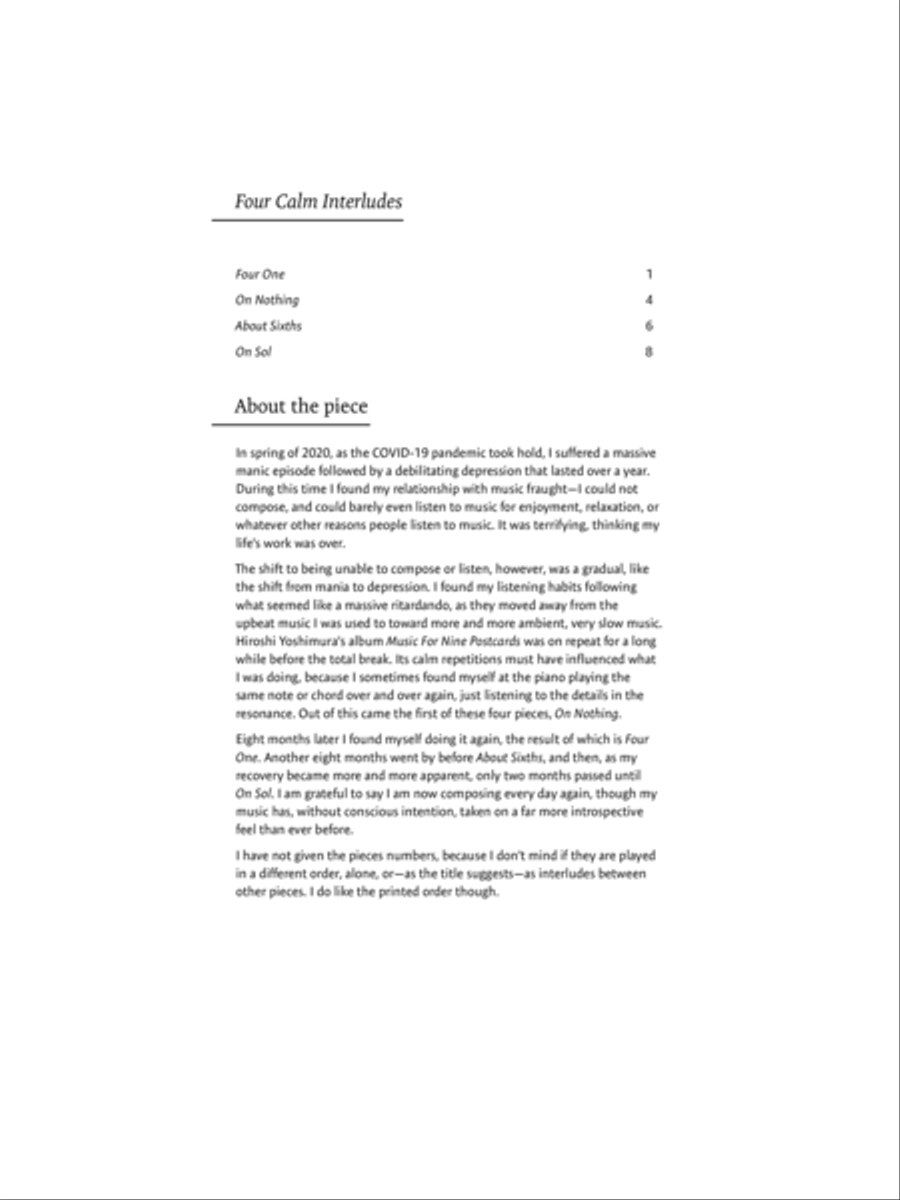 Four Calm Interludes Chamber Music scores gallery preview page 2