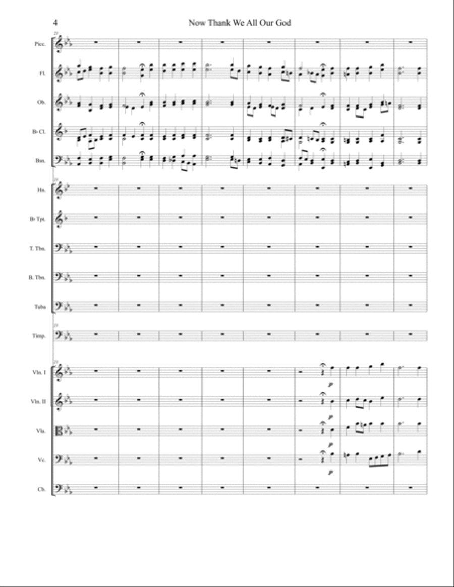 Now Thank We All Our God Full Orchestra scores gallery preview page 4