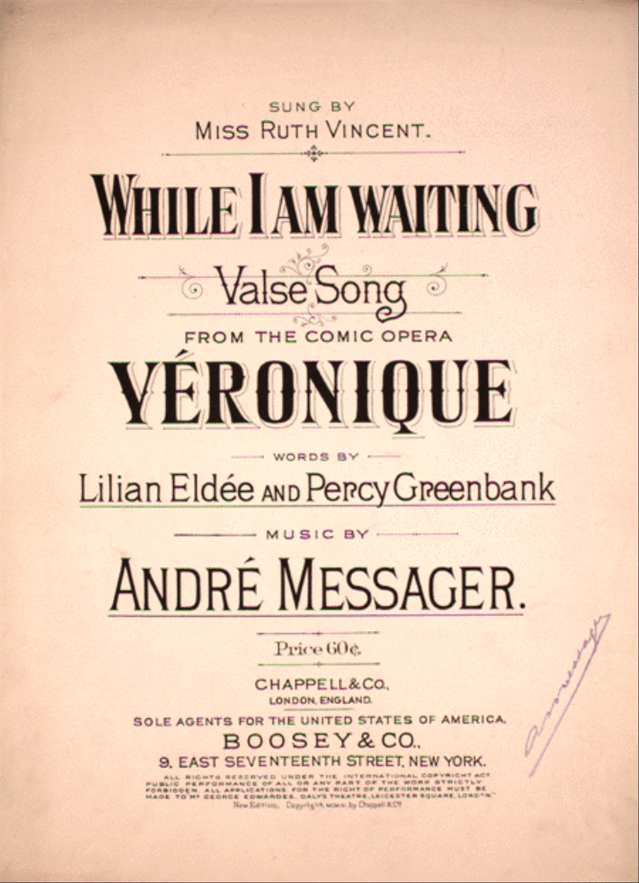 While I am Waiting. Valse Song Voice scores gallery preview page 1