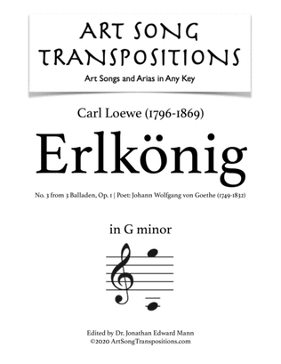 LOEWE: Erlkönig, Op. 1 no. 3 (transposed to G minor)