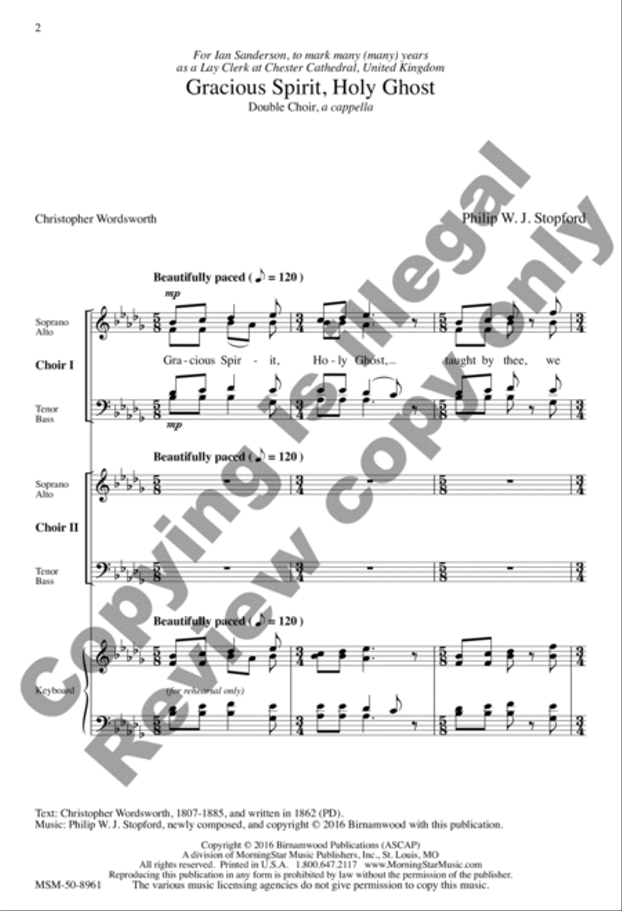 Gracious Spirit, Holy Ghost A Cappella scores gallery preview page 2