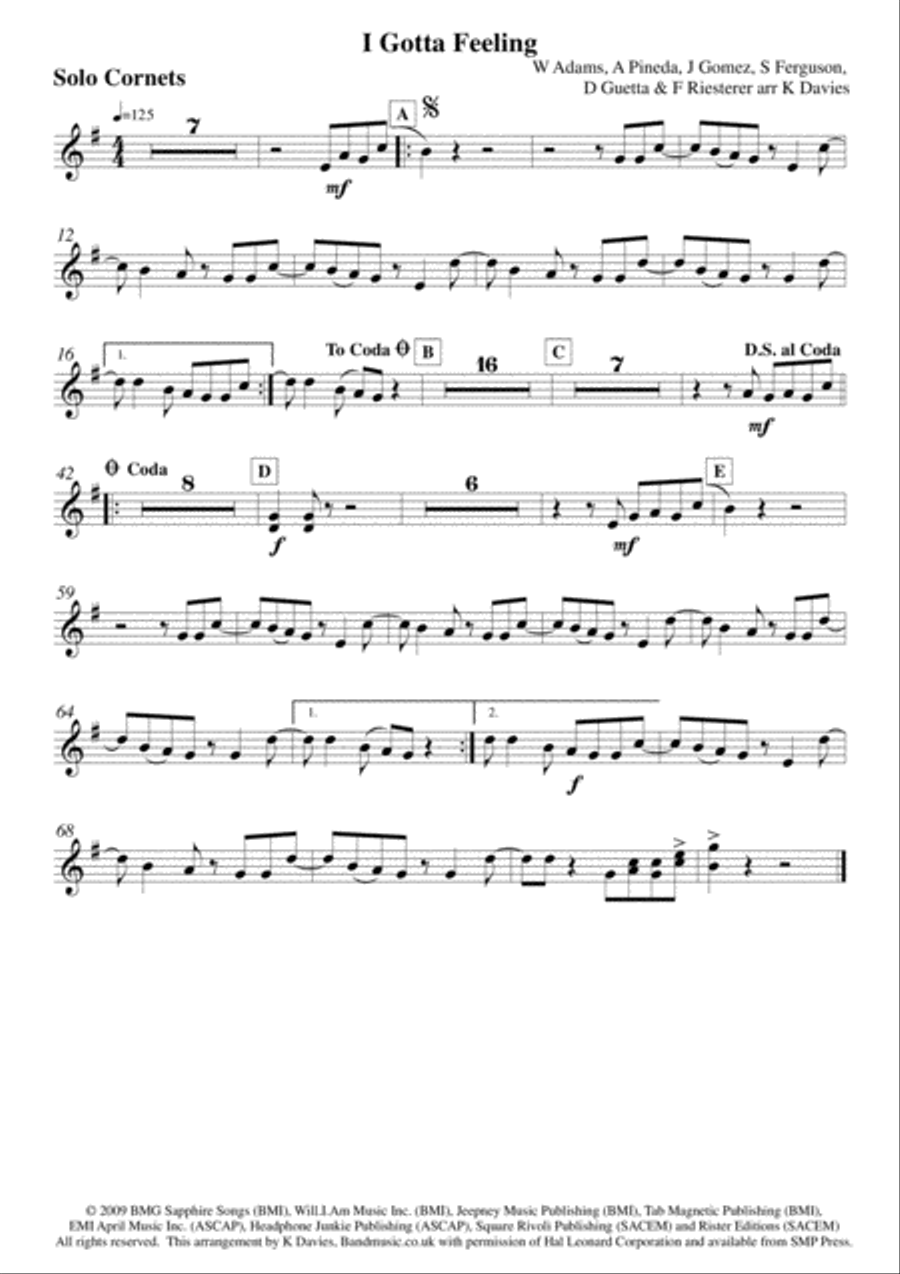 I Gotta Feeling I Gotta Feeling Small Ensemble scores gallery preview page 2