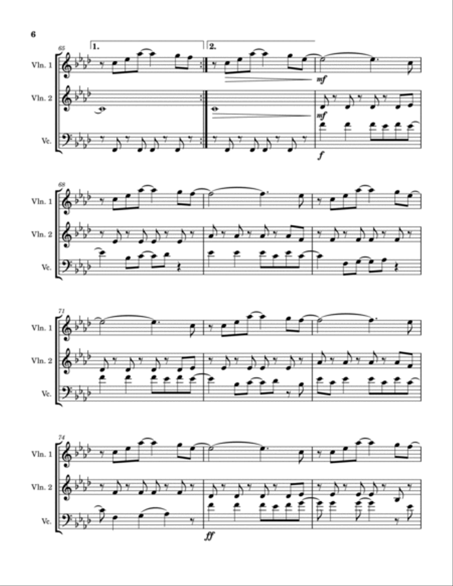 Viva La Vida String Trio scores gallery preview page 6